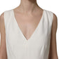 Dolce & Gabbana White Leopard Sleeveless Sheath Midi Dress
