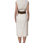Dolce & Gabbana White Leopard Sleeveless Sheath Midi Dress