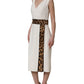 Dolce & Gabbana White Leopard Sleeveless Sheath Midi Dress
