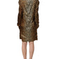 Dolce & Gabbana Brown Ocelot Print Long Sleeve Mini Dress