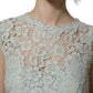 Dolce & Gabbana Mint Green Lace Sleeveless Knee Length Dress