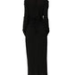 Dolce & Gabbana Black Cotton Long Sleeves Sheath Maxi Dress