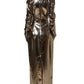 Dolce & Gabbana Metallic Gold Polyester LongSleeve Maxi Dress