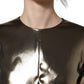 Dolce & Gabbana Metallic Gold Polyester LongSleeve Maxi Dress