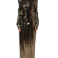 Dolce & Gabbana Metallic Gold Polyester LongSleeve Maxi Dress