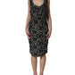Dolce & Gabbana Black White Floral Lace Sleeveless Midi Dress