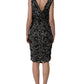 Dolce & Gabbana Black White Floral Lace Sleeveless Midi Dress