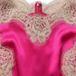 Dolce & Gabbana Fuchsia Pink Lace Detail A-line Midi Dress