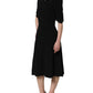 Dolce & Gabbana Black Viscose Short Sleeve A-line Midi Dress