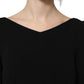 Dolce & Gabbana Black Viscose Short Sleeve A-line Midi Dress