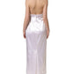 Dolce & Gabbana White Satin Halter Backless Long Gown Dress