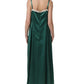 Dolce & Gabbana Green Satin Lace Trim Sleeveless Maxi Dress