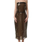 Dolce & Gabbana Brown Transparent Vinyl Sheath Midi Dress