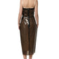 Dolce & Gabbana Brown Transparent Vinyl Sheath Midi Dress