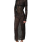 Dolce & Gabbana Black Long Sleeve Sheer Fitted Maxi Dress