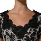 Dolce & Gabbana Black Silk Floral Lace Ricamo Ball Maxi Dress