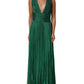 Dolce & Gabbana Emerald Green Plissé Evening Gown Dress