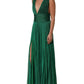 Dolce & Gabbana Emerald Green Plissé Evening Gown Dress