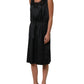 Dolce & Gabbana Black Polyester LaceTrim Sheath Midi Dress