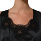 Dolce & Gabbana Black Polyester LaceTrim Sheath Midi Dress