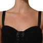 Dolce & Gabbana Sleeveless V-neck Shift Knee Length Black