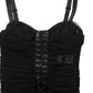 Dolce & Gabbana Sleeveless V-neck Shift Knee Length Black