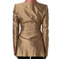 Dolce & Gabbana Gold Silk Double Breasted Coat Blazer Jacket