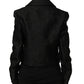 Dolce & Gabbana Black Floral Brocade Biker Blouson Jacket