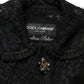 Dolce & Gabbana Black Embellished Guipure Lace Coat Jacket