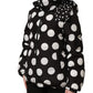 Dolce & Gabbana Black White Polka Dot Hooded Blouson Jacket