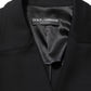 Dolce & Gabbana Black Double Breasted Crepe Blazer Jacket