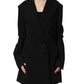 Dolce & Gabbana Black Double Breasted Crepe Blazer Jacket
