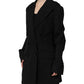 Dolce & Gabbana Black Double Breasted Crepe Blazer Jacket