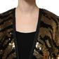 Dolce & Gabbana Black Gold Sequin Tiger Stripe Blazer Jacket