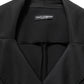 Dolce & Gabbana Black Nylon Double Breasted Coat Jacket
