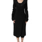 Dolce & Gabbana Black Nylon Double Breasted Coat Jacket
