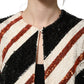 Dolce & Gabbana Multicolor Stripe Sequin Duster Coat Jacket