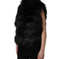 Dolce & Gabbana Black Acrylic Faux Fur Sleeveless Vest Jacket