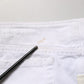 Dolce & Gabbana White Distressed Cotton Denim Mini Skirt