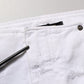 Dolce & Gabbana White Distressed Cotton Denim Mini Skirt