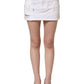 Dolce & Gabbana White Distressed Cotton Denim Mini Skirt