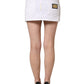 Dolce & Gabbana White Distressed Cotton Denim Mini Skirt