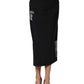 Dolce & Gabbana Black DGVIB3 Stretch Jersey Midi Pencil Cut Skirt
