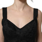 Dolce & Gabbana Black Floral Lace Corset Bodycon Bodysuit