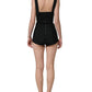 Dolce & Gabbana Black Floral Lace Corset Bodycon Bodysuit