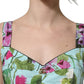 Dolce & Gabbana Multicolor Floral Cropped Bustier Tank Top