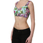 Dolce & Gabbana Multicolor Floral Cropped Bustier Tank Top