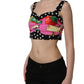Dolce & Gabbana Multicolor Silk Cropped Bustier Corset Top