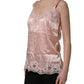 Dolce & Gabbana Light Pink Floral Lace Lingerie Underwear Top