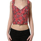 Dolce & Gabbana Multicolor Floral Cropped Bustier Tank Top